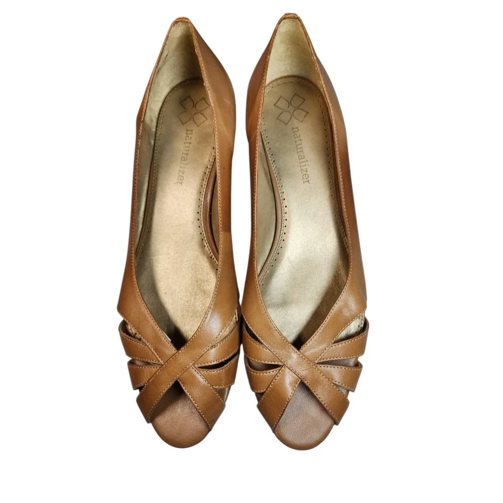 Huarache Indie Boho Tan Leather Cutout Strappy Sandals Cottagecore Y2K Retro 9